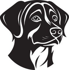 Sable Shaded Sidekick Black Dog PortraitNocturnal Nuzzle Vector Dog Illustration