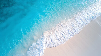Fototapeta na wymiar Beautiful tropical beach along the coastline, Aerial drone view of sandy beach.