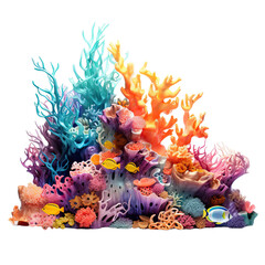 coral reef isolated PNG on transparent background