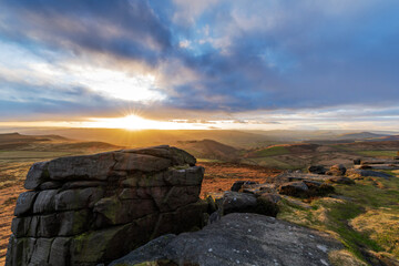 sunset over the mountain, Higer Tor