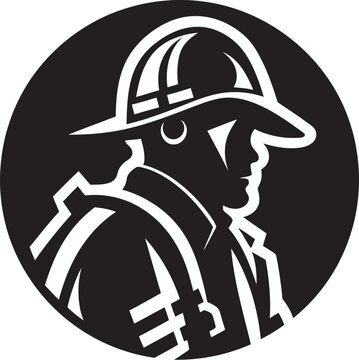 Vector Art of Brave Firefighter SilhouetteDetailed Fire Brigade Symbol in Vector
