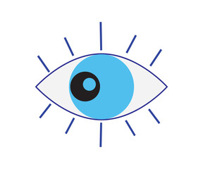 Evil eyes icon, Evil eye protection symbol. Blue eye, protection talisman. Nazra amulet vector icons