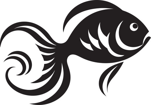 Noir Aquatic Musings Black Fish Vector EnsembleSilhouetted Nocturnal Ballad Fish Vector Noir Compilation