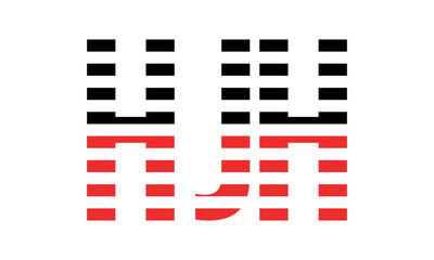 HJH three initial letter iconic line negative space minimal logo design vector template. monogram, abstract, wordmark, business, typography, minimalist, brand, company, flat, modern, unique, simple