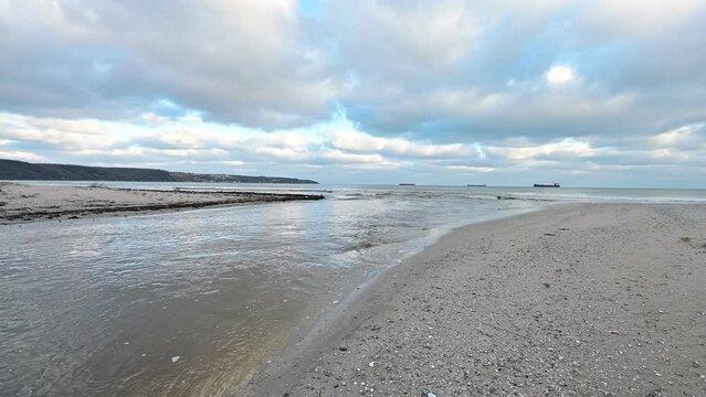 Flooding from Lake Igneda to the sea in winter