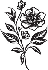 Monochrome Mastery Floral Vector SketchesDarkened Delights  Black Vector Blossoms