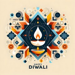 Happy Diwali abstract background generated with Ai 