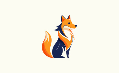 Minimalist Fox Style Dog Logo. Clean, Modern Design for Canine Branding | Graphic Mascot Illustration for Pet Shops and Nature-inspired Brands.