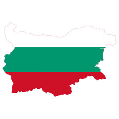 Bulgaria map. Map of Bulgaria with Bulgaria flag