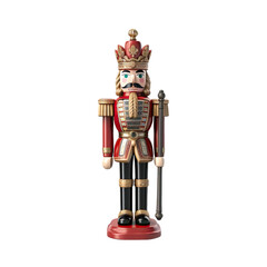 Nutcracker figurine isolated on white or transparent background