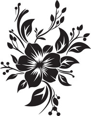 Inked Impressions  Elegant Floral Vector SketchesShadowy Sophistication Black and White Vector Blossoms