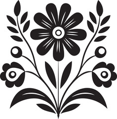 Monochrome Magic Unveiled  Floral Vector EleganceMidnight Mirage Black Floral Vector Creations