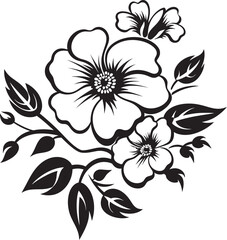 Ebony Poinsettias Black Floral Vector DesignNightshade Daisies Dark Floral Vectors