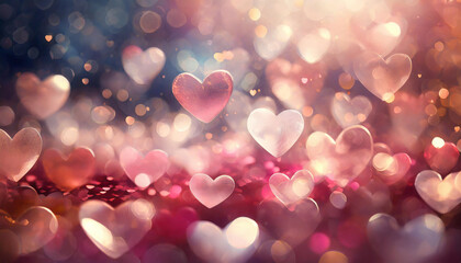 Valentine background with hearts, Valentine background, hearts background, Bokeh 