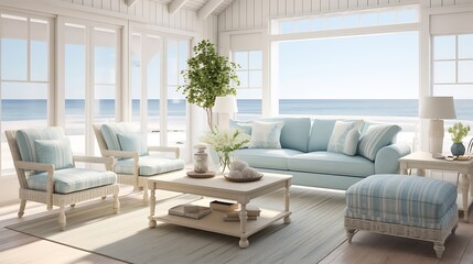 Coastal Cottage Relaxed, beach-inspired designs with light colors and casual furnishings