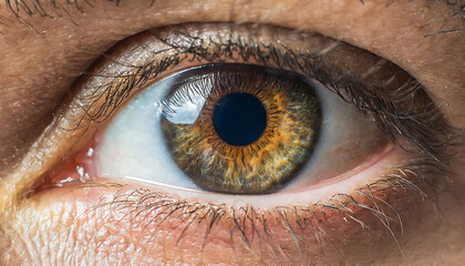 Mesmerizing Macro: Close-up of Human Eye - obrazy, fototapety, plakaty