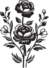 Charcoal Charm Black Floral Vector ArtworkEbony Etchings Detailed Floral Vectors