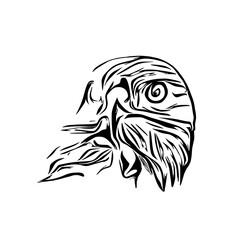 black and white sketch of an eagle's head with a transparent background for elements for making logos and symbols