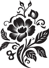 Ebony Elegance Enigma  Stylish Floral Vector EnigmasInked Petal Whispers Dark Floral Vector Whispers