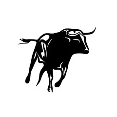 black and white sketch of a bull with a transparent background for elements for making logos and symbols