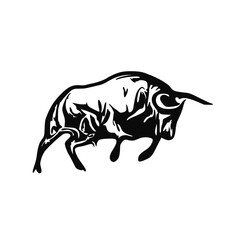 black and white sketch of a bull with a transparent background for elements for making logos and symbols