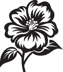 Inked Floral Serenade I Shadowy Floral Vector SerenadeStygian Bloomed Florals VI Black and White Bloomed Florals