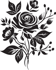 Ebony Enigmatic Bouquets  Stylish Floral Vector BouquetsInked Midnight Symphony Dark Floral Vector Symphony