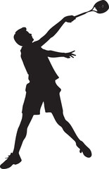 Fototapeta na wymiar badminton player silhouette vector illustration