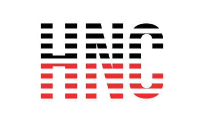 HNC three initial letter iconic line negative space minimal logo design vector template. monogram, abstract, wordmark, business, typography, minimalist, brand, company, flat, modern, unique, simple