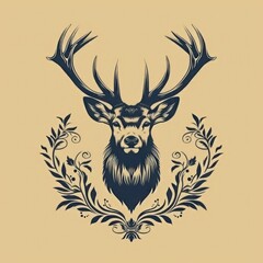 Fototapeta premium Animal Deer. Logo illustration of a Deer. Deer emblem, icon, logotype,decal, print