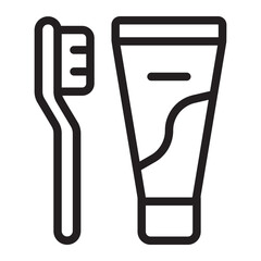 toothbrush line icon