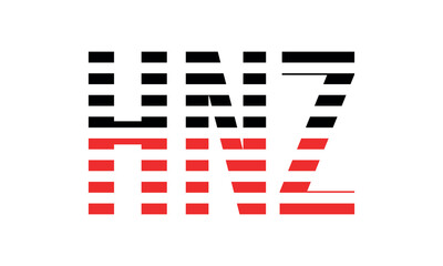 HNZ three initial letter iconic line negative space minimal logo design vector template. monogram, abstract, wordmark, business, typography, minimalist, brand, company, flat, modern, unique, simple