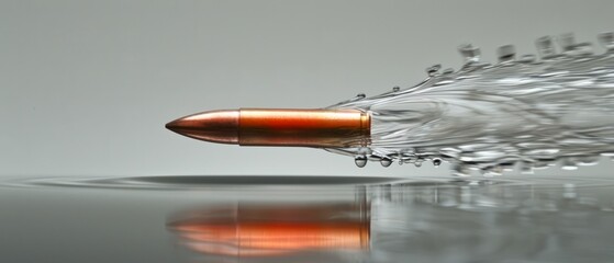 Flying Gun Bullet: Short Exposure Photo