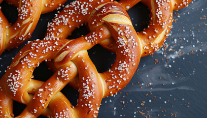 close up of a pretzel
