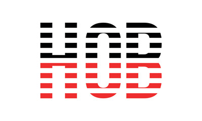 HOB three initial letter iconic line negative space minimal logo design vector template. monogram, abstract, wordmark, business, typography, minimalist, brand, company, flat, modern, unique, simple