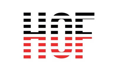 HOF three initial letter iconic line negative space minimal logo design vector template. monogram, abstract, wordmark, business, typography, minimalist, brand, company, flat, modern, unique, simple