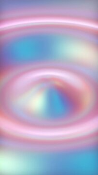 3D Animation: Fluid colorful concentric ripples with slow relaxing loop motion in vertical composition format