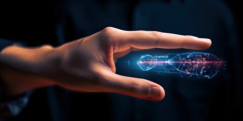 Futuristic technology trend concept. Artificial intelligence (AI), machine learning support for enhancing business growth.