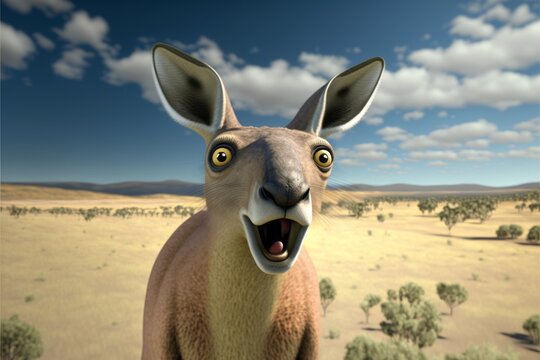 Shocked Kangaroo In Desert Inside Australia Funny 
Aussie Meme