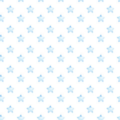 Watercolor seamless pattern with bluestars.Hand painted background for baby boy.