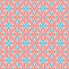 Ethnic ikat seamless pattern traditional design illustration for background carpet clothing and home decoration 