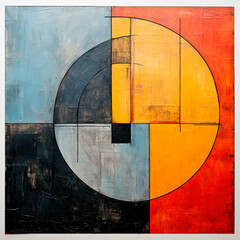 Abstract painting.Oil paint on canvas. Painting in the interior. A modern poster. Generative AI
