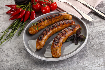 Grilled meat sausages with spices