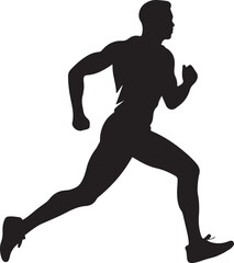 Fototapeta na wymiar running man silhouette vector illustration