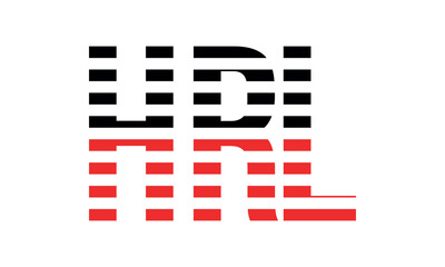 HRL three initial letter iconic line negative space minimal logo design vector template. monogram, abstract, wordmark, business, typography, minimalist, brand, company, flat, modern, unique, simple