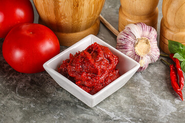 Natural organic red tomato paste
