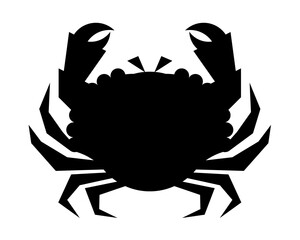 Crab illustration, black silhouette vector - 719414804