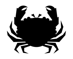 Crab illustration, black silhouette vector - 719414822