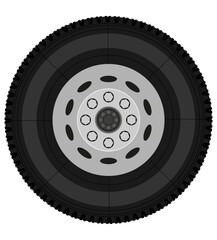 bus or truck wheel stock vector illustration