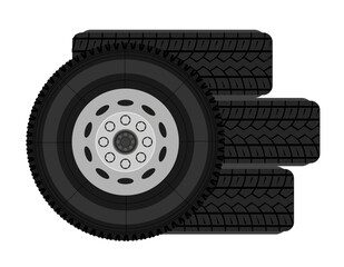 Obraz premium bus or truck wheel stock vector illustration